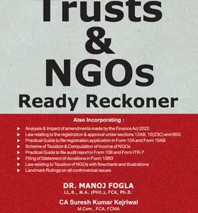 Taxmann’s Trusts and NGOs Ready Reckoner by Manoj Fogla – 3rd Edition
