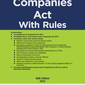 Taxmann’s Companies Act with Rules (Hardbound Pocket Edition) – 40th Edition 2023