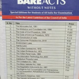 WHITESMANN’S BARE ACTS WITHOUT NOTES FOR STUDENTS OF ALL INDIA BAR EXAMINATION EDITION 2023