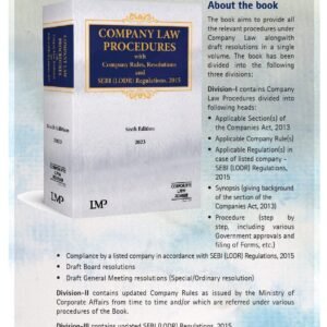 COMPANY LAW PROCEDURES with Company rules , Resoluions and SEBI ( LODR ) Regulation, 2015 6th Edition 2023