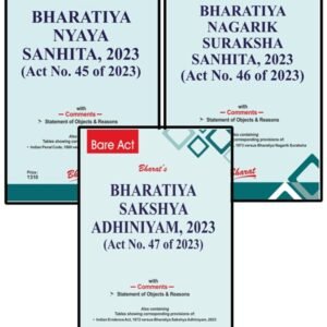 Bharat’s Combo for New Criminal Laws Bharatiya Nyaya Sanhita 2023,Bharatiya Nagarik Suraksha Sanhita 2023 ,Bharatiya Sakshya Adhiniyam 2023 (Set of 3 Books)