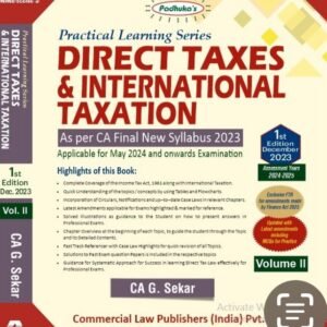 Direct Taxes & International Taxation by G Sekar (Set of 2 Vols.) – 1st Edition 2024