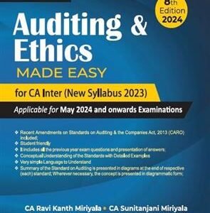 Auditing and Ethics Made Easy for CA Inter by CA Ravi Kanth Miriyala – 8th Edition 2024