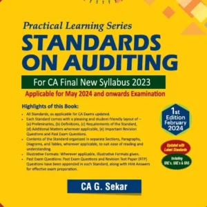 Practical Learning Series Standards on Auditing for CA Final by G. Sekar – 1st Edition 2024