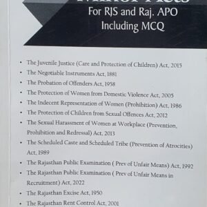 Minor Acts for Rajasthan Judicial Service & Rajasthan APO (Including MCQ) – Edition 2024