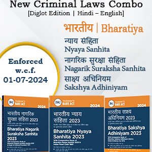 Combo Set of New Criminal Laws Diglot Edition – Bharatiya Sakshya Adhiniyam 2023,Bharatiya Nyaya Sanhita 2023,Bharatiya Nagarik Suraksha Sanhita 2023 – Diglot Edition 2024