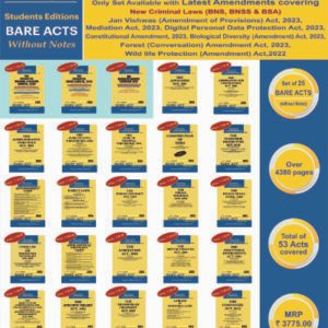 All India Bar Examination Bare Acts Combo without Short Notes (AIBE Bare Acts Combo Set of 25 Books) covering New Criminal Laws (As Per New Syllabus) by Commercial – Edition 2024