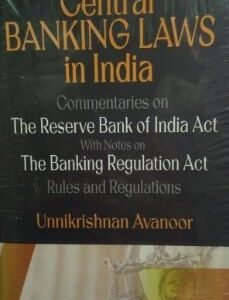 Central Banking Laws in India by Unnikrishnan Avanoor – Edition 2025