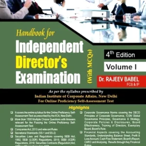 Handbook for Independent Director Examination with MCQs By Rajeev Babel (Set of 2 Vols.) – 4th Edition May 2025