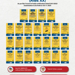 AIBE (ALL India Bar Examination) Bare Act (Set of 25 Bare acts without notes) as per Bar Council of India – Edition 2025