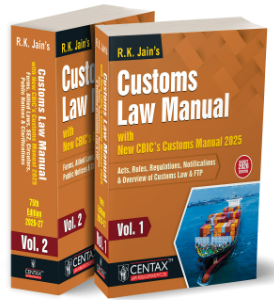 Customs Law Manual 2026-27 by R K Jain (Set of 2 Vols.) – 75th Budget Edition 2026
