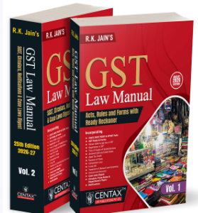 GST Law Manual 2026-27 by R K Jain (Set of 2 Vols.) – 25th Budget Edition 2026